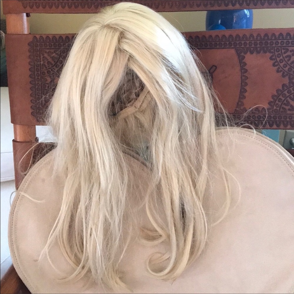 Blonde wig.